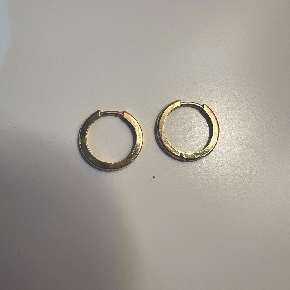 14k gold huggie earrings